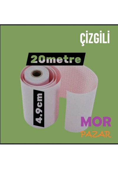 4,9 Cm X 20 M Ekg Kagıdı 20 Metre 5 Rulo Çizgili