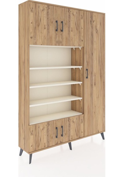 Arges Dolap 11 Raflı 5 Kapaklı 132x30x195 Çam-çam/aytaşı Çam
