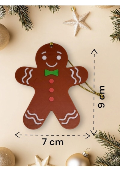 Yılbaşı Çam Ağacı Süsleri Kurabiye Adamlar 4 Adet 9 X 7 Cm Noel Baba