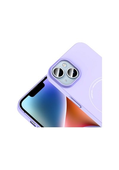 İphone 13 Kılıf M-safe Şarj Özellikli Kamera Korumalı Ogaa Elio Sert Pc Kapak - Lila Çok Renkli