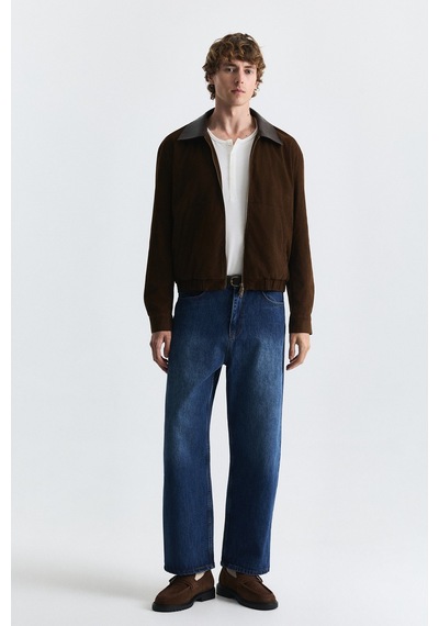 Antioch Suni Deri Yaka Mont Açık Kahverengi