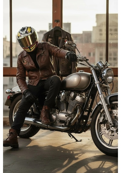 Gıvı 50.x Joke  1 Renkli 1 Şeffaf Vizörlü Motosiklet Kask Gold Vizör + Şeffaf
