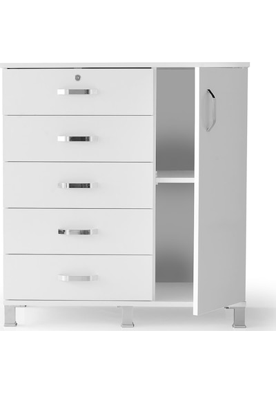 Buket Dolaplı 5 Çekmeceli Şifonyer 94x45x95 Demonte 001