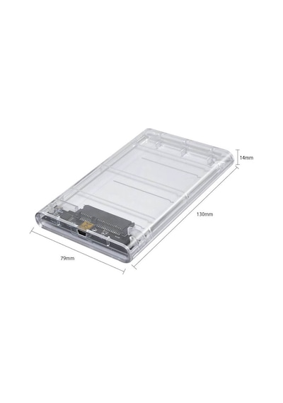 Wozlo 2.5 İnç Sata Usb 2.0 Harddisk Kutusu - Şeffaf - Mini Usb