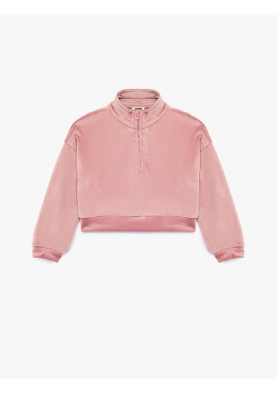 Koton Dik Yaka Uzun Kollu Yarım Fermuarlı Kadife Sweatshirt Pembe 7wkg10372ak Gül Koton Dik Yaka Uzun Kollu Yarım Fermuarlı Kadife Sweatshirt Pembe 7wkg10372ak Gül