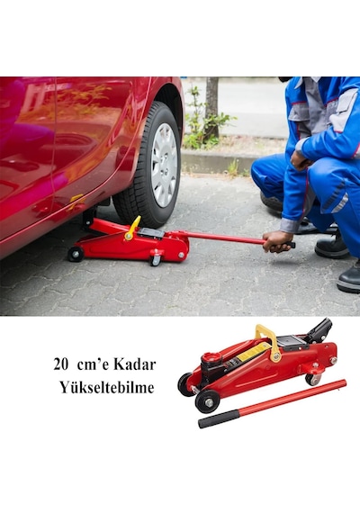 Hidrolik Arabalı Kriko 2 Ton Alçak Şase Profil Oto Araç Araba Kaldırma Sabitleme Kollu Vinç Kirko