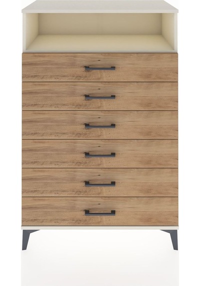 Hyperion Dolap Tek Raflı 6 Çekmeceli 88x44x134 Aytaşı-çam Aytaşı