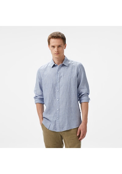 Nautica Erkek Mavi Classic Fit Çizgili Gömlek Çizgili W55434t Mavi