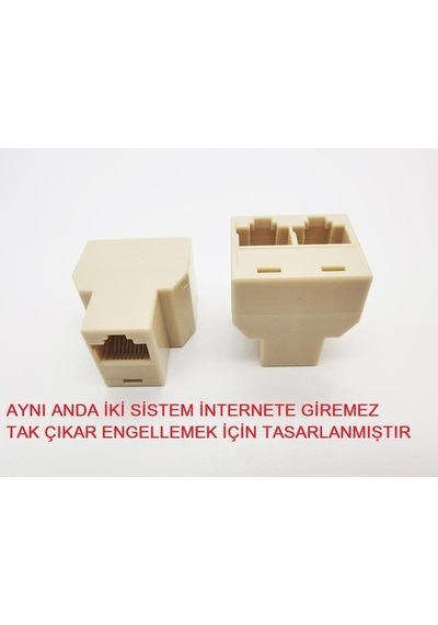 İnternet Çoğaltıcı 1 Giriş 2 Çıkış Rj45 Jack Rj45 Çoğaltıcı Jack Aynı Anda 2 Port Çalışmaz Atl-2023-0813