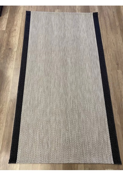 Hoom Rugs 1147 Bej Siyah Sisal Plus Jüt Halı Bej Siyah