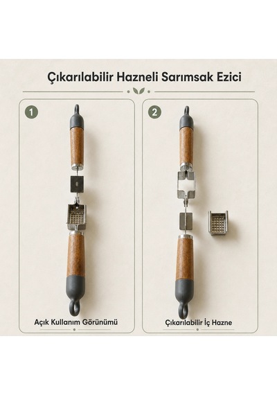 Paslanmaz Çelik Sarımsak Ezici / Pizza&hamur Kesici Hediyeli Çok Renkli