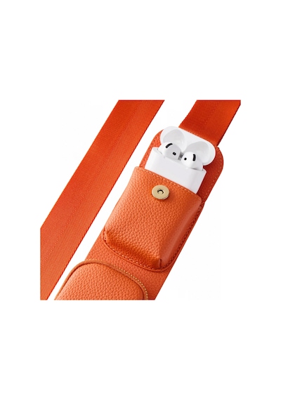 Cogure Kombinlenebilir - Gözlük Kılıflı Çok Amaçlı Crossbody Telefon Askısı Hera Serisi - By Bero Lina Turuncu