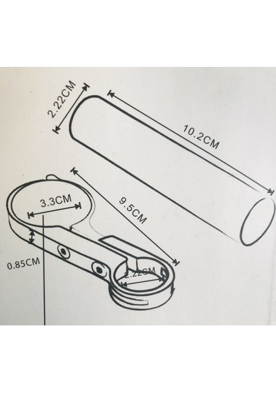 Gidon Telefon Tutucu 10 Cm Çift Ayak Uzatma Bar Siyah