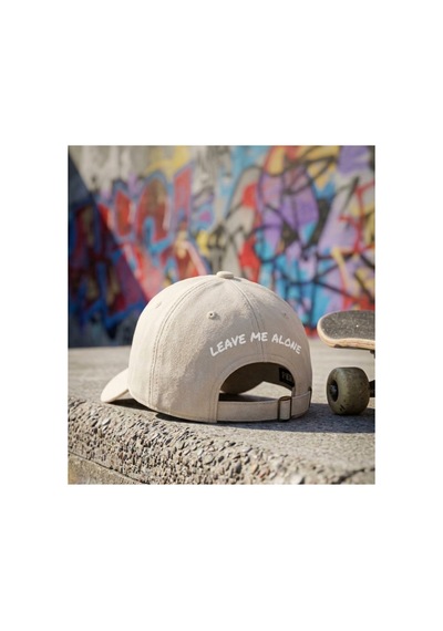 Emybox Unisex Arkası Baskılı Yıkamalı Pamuk Şapka -arkası Yazılı Ayarlanabilir Eskitme Vintage Kep. Krem