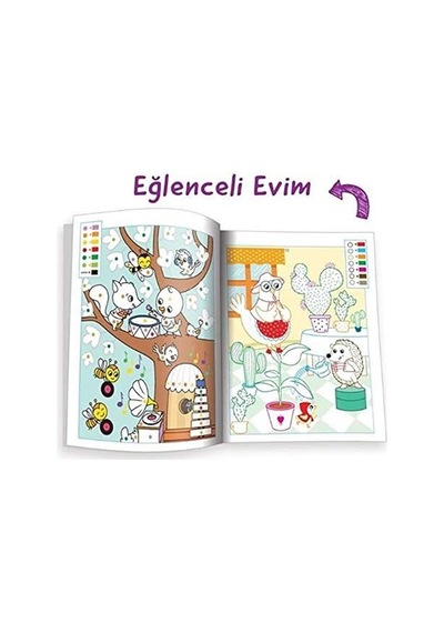 Kodlamalı Eğitici Boyama Kitabı - Eğlenceli Evim: 4-5 Yaş 2. Seviye