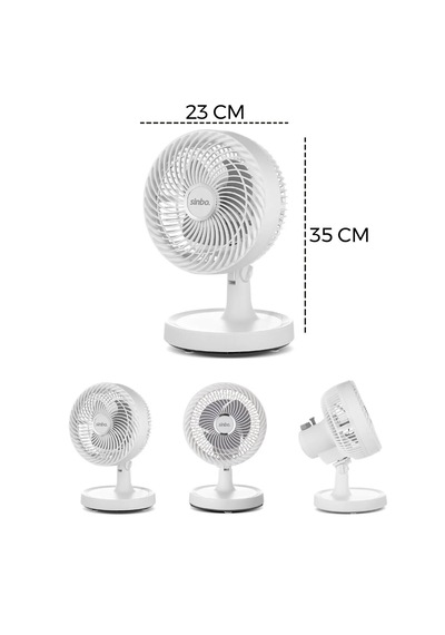 Beyaz 12 Inc Ev - Ofis Kompakt - Sessiz - İki Kademe Masaüstü Vantilatör Sf-7703