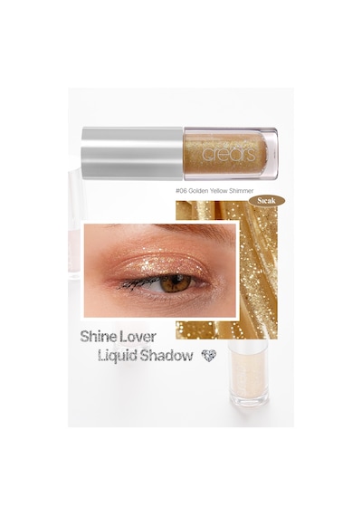Yoğun Işıltılı Prizmatik Yapılı Likit Far Cre'ars Shine Lover Liquid Shadow 06 Golden Yellow Shimmer 77629154