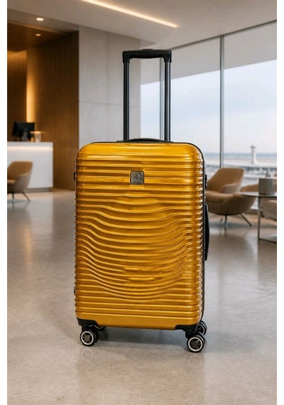 Albatros Monalisa Home Nippon Lüks Gold Renk Orta Boy Valiz Mavi - Siyah