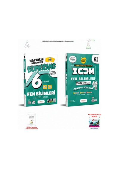 Günay 6. Sınıf Fen 041 Hediyeli 2 Kitap Seti