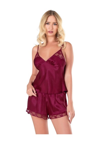 Primoda Aria's Closet Lacivert Saten Babydoll Şort Takımı Lacivert