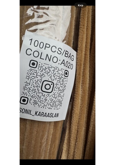 Şönil 100 Lü Sütlü Kahve A020 Renk Kod 30 Cm - Yoğun Tüylü Hobi Çubuğu Tel El İşi 100 Lü Paket
