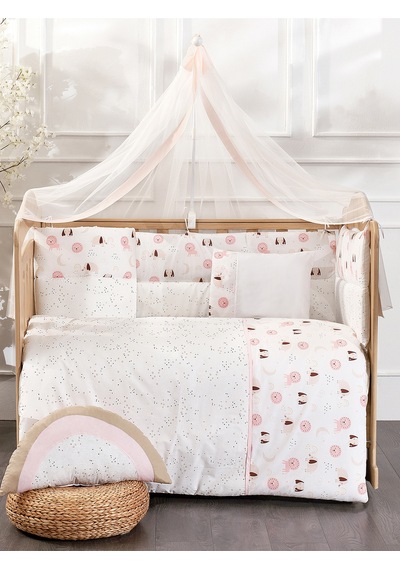 Momishop Rainbow Bebek Uyku Seti 8 Parça 65x125 Cm Pudra 684712104ss1