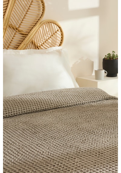 Karaca Home Mady %100 Cotton Waffle Çift Kişilik Tek Pike Taş Taş