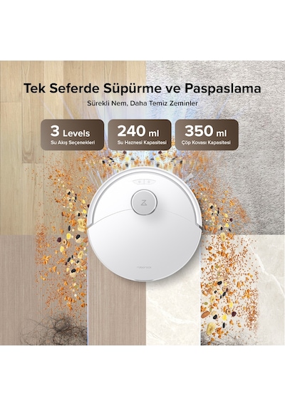 Roborock Q8 Max Pro Plus Akıllı Robot Süpürge Beyaz