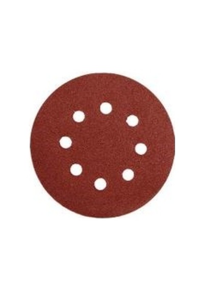 125 Mm Cırtlı Disk Zımpara 8 Delikli Nk Aluminyum Oksit 220 Kum 10 Adet