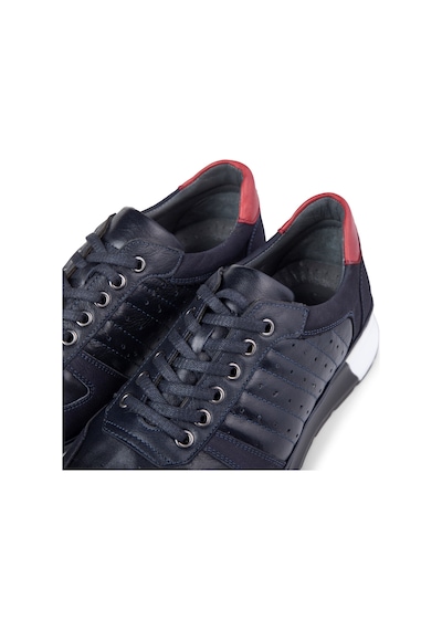 Ducavelli High Hakiki Deri Erkek Sneaker Ayakkabı, Low Top Sneaker, Hakiki Deri Sneaker Lacivert