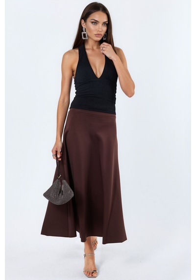 Hiccup Busem Kesik Detaylı Dar Kesim Halter Crop Bluz Siyah