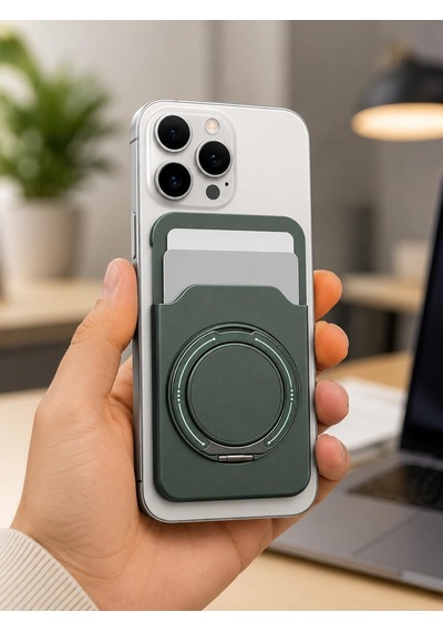 Telefon Kartlığı 360 Derece Döner Yüzüklü Standlı Açılabilir Kart Bölmeli Manyetik Uyumlu Telefon Arkası Kar