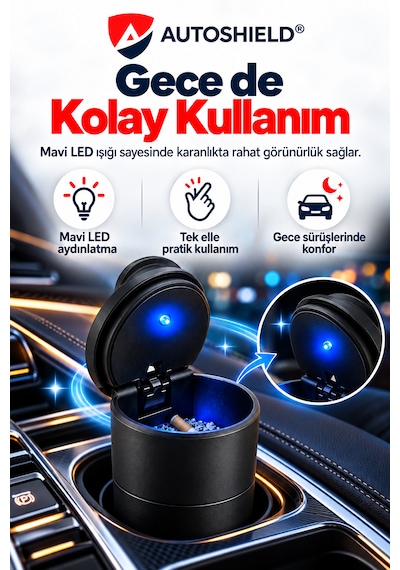 Işıklı Araba Küllük - Bmw Küllük - Işıklı Kapaklı Küllük - Mavi Led Küllük