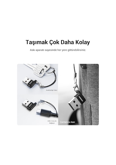 Ugreen Usb-a Erkek - Usb-c Dişi Çevirici Dönüştürücü Adaptör, 50568