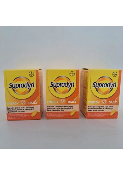Supradyn Daily Koenzim Q10 30 Film Kaplı Tablet Yeni Ambalaj 3 Aylık Zindelik Paketi 90 Tablet - K