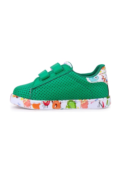 Kiko Kids Perforated Cırtlı Işıklı Erkek Bebek Spor Ayakkabı Yeşil