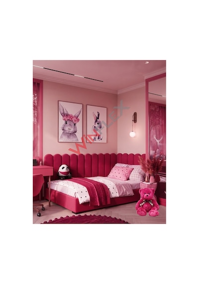 Winflex Yatak Başlık ,duvar Ve Oda Dekorasyon Panel 10adet- 15x100cm Fuşya 100 x 150 CM