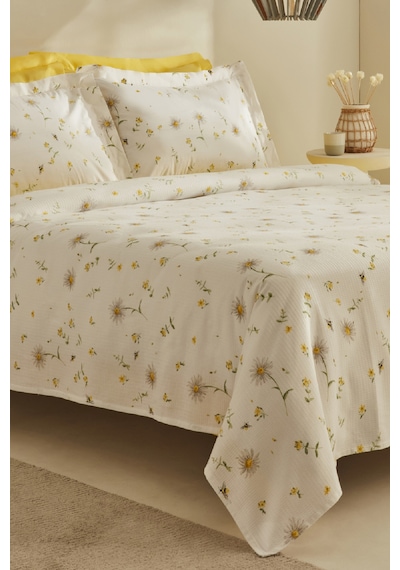 Karaca Home Emma %100 Pamuk Tek Kişilik Pike Takımı Sarı Sarı
