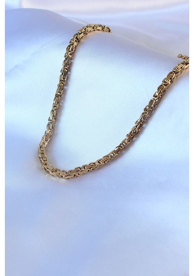 316l Çelik Gold Renk Kral Zincir Model Erkek Kolye