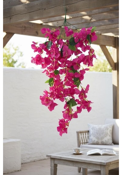Yapay Çiçek Fuşya Begonvil Çiçeği 5 Dallı 60cm Sarkan Çiçek Bg605 Fusya