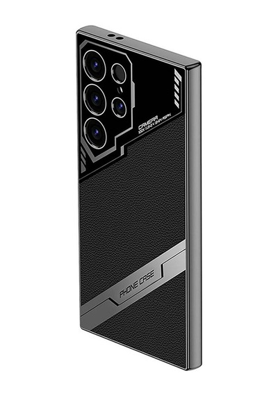 Galaxy Uyumlu S23 Ultra Kılıf Kamera Korumalı Suni Deri Tasarım Zore Yeni Seri Procase Kapak-siyah Siyah