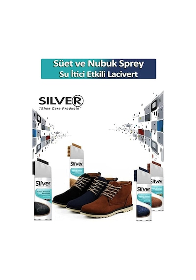 Silver Süet ve Nubuk Yenileyici Sprey Boya Su İtici Etkili Lacivert 200ML Beyaz