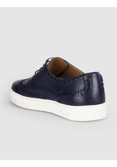 Cabani Lacivert Hakiki Deri Erkek Oxford Sneaker