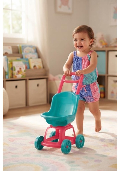 Oyuncak Bebek Arabası 53 Cm Ergonomik Hafif Ve Güvenli Gelişim Destekleyici Evcilik Oyuncağı