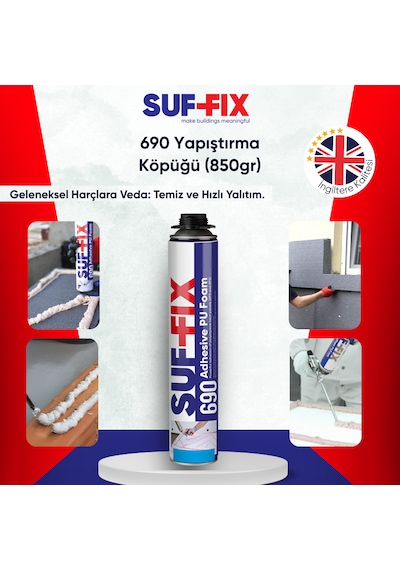 Suf-fix 690 Pu Yapıştırıcı Köpük 750ml Mantolama Eps Xps Levha Montaj Köpüğü 750 Ml