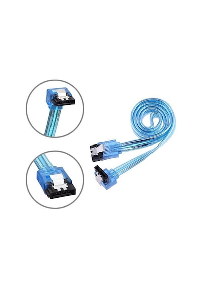 2 Adet - 50cm Sata 3.0 Kablo - 90 Açılı Data Kablosu - 6gbps - Ssd Hdd Uyumlu
