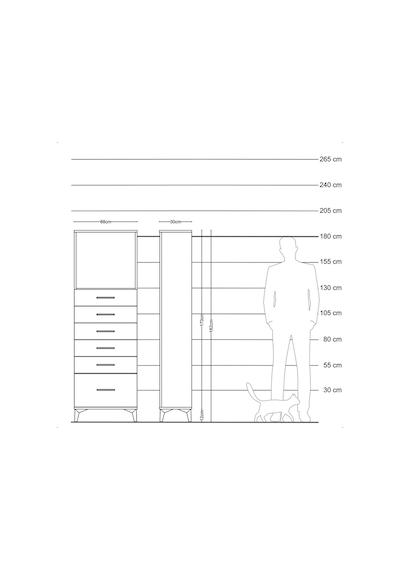 Arges Dolap Tek Raflı 6 Çekmeceli 88x30x182 Antrasit-aytaşı Antrasit Arges Dolap Tek Raflı 6 Çekmeceli 88x30x182 Antrasit-aytaşı Antrasit