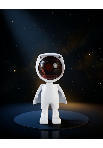 Gece Lambası Gökkuşağı Projeksiyonu Astronot Tasarımı Uczzzgünbatımıprojektörrr6 Beyaz