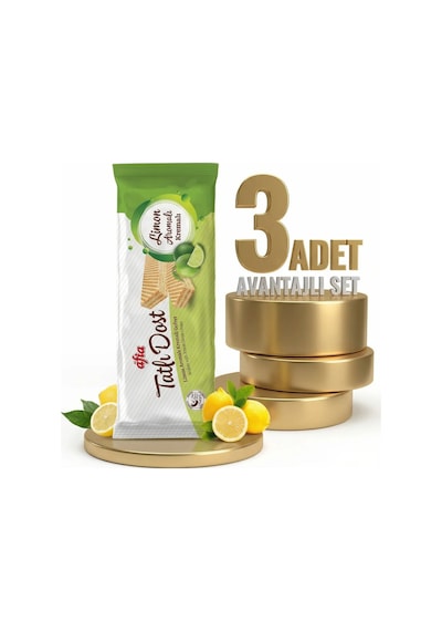 Afia Tatlı Dost Limon Kremalı Gofret 3x140 Gr