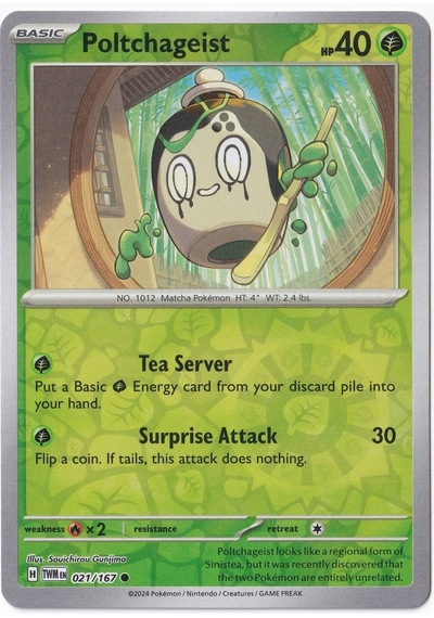 Poltchageist Reverse Holo 021/167 - Twilight Masquerade - Pokemon Kartı Mint